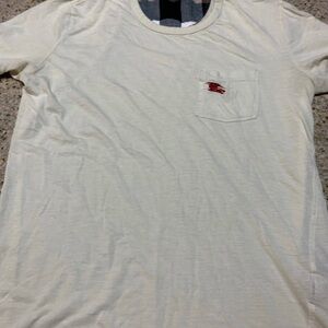 Burberry Brit Original Ivory Stretch Soft Short Sleeve PreOwned TShirt Sz Small